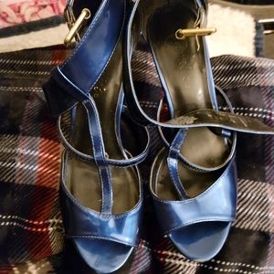 Candies blue metallic heels